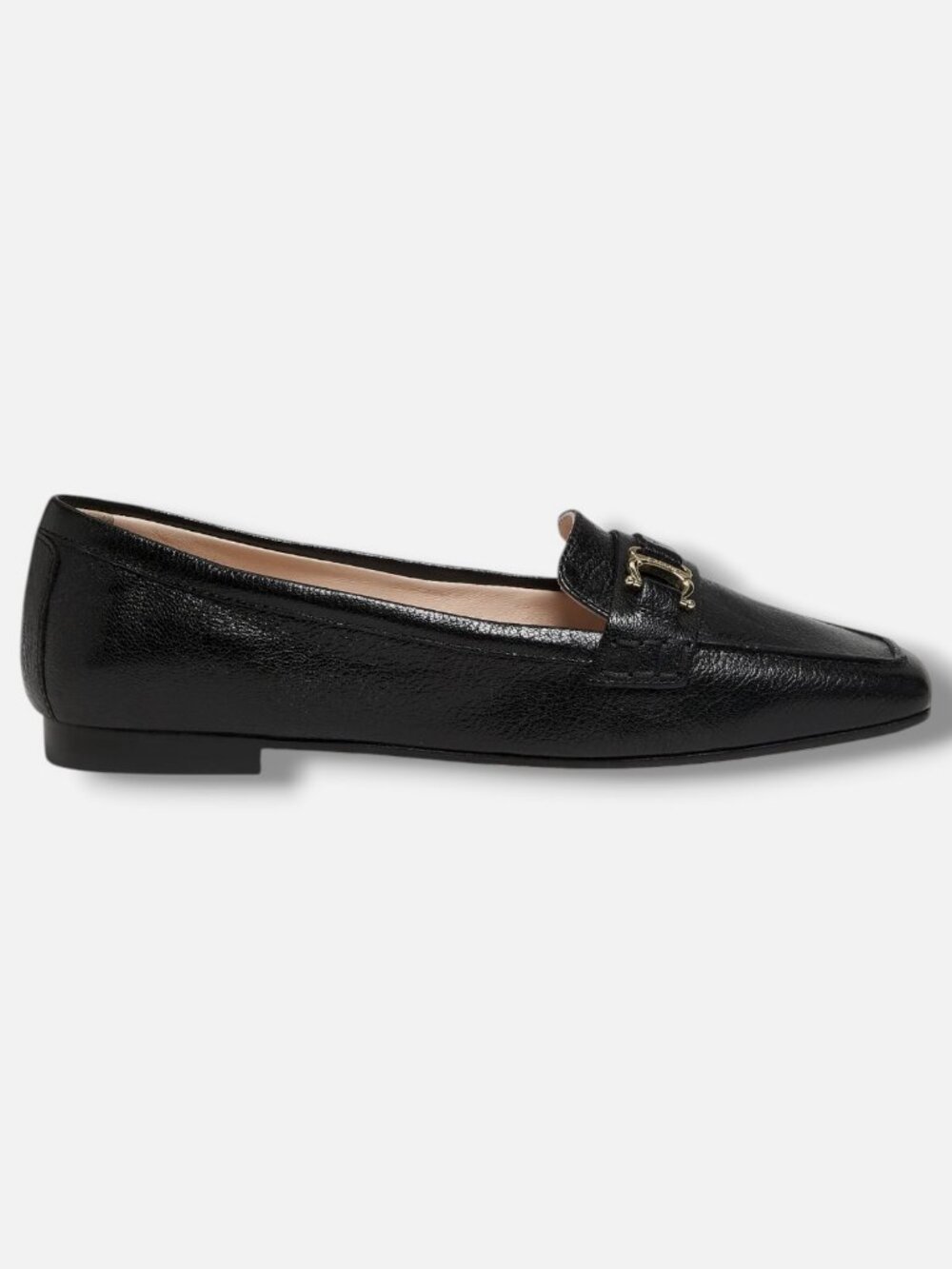Pollini Women's Black Patent Leather Square-Toe Loafers Shoes Size EU:35 US:5